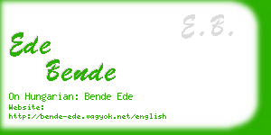 ede bende business card